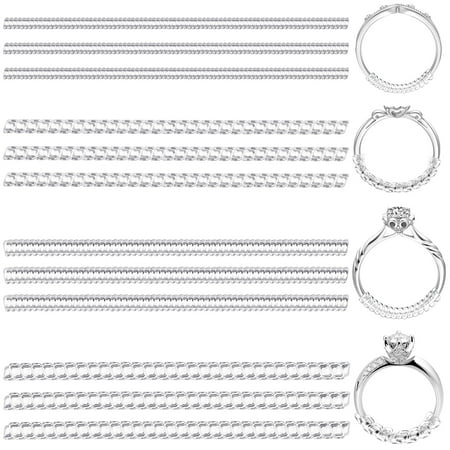 

NUOLUX 12 Pcs Ring Adjusters Clear Spiral Plastic Tightener Compatible with Any Rings