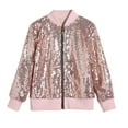 thumbnail image 4 of Byoo Big Girls Sequin Jacket Long Sleeve Zip Up Sweatshirt Kids Fashion Sports Jacket, 4 of 4