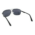 thumbnail image 4 of Mens Narrow Rectangle Spring Hinge Luxe Officer Metal Rim Sunglasses All Black, 4 of 4