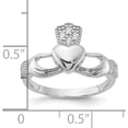 thumbnail image 5 of Sterling Silver Rhodium-Plated Cz Claddagh Ringsize 8 - Jbsp, 5 of 5