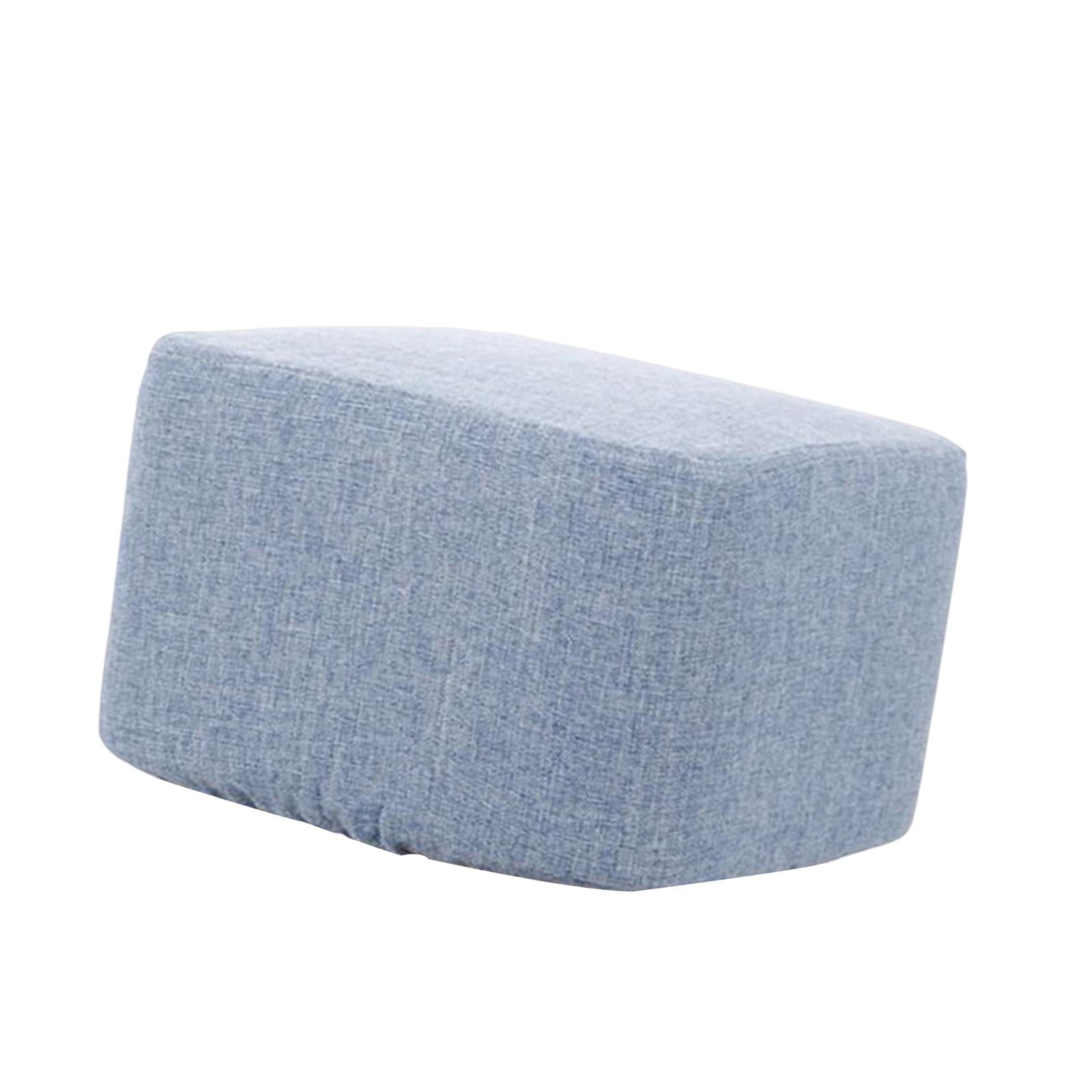 Linen 11x11x11inch Footrest Foot Stool Cover for Living Room Stretch