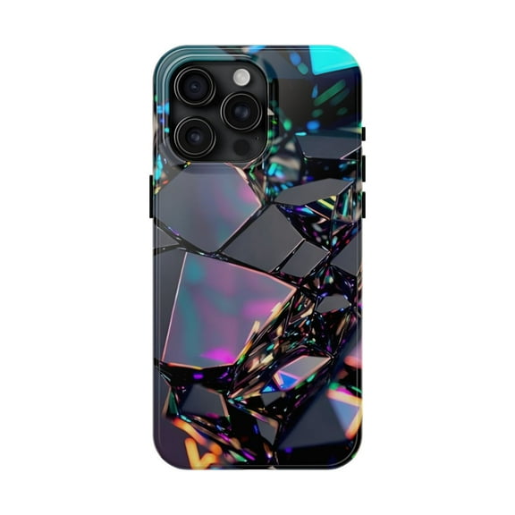 iPhone Tough Case - Cool Abstract Hexagonal Iridescent Glowing Bismuth - iPhone 15 Pro Max