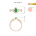 thumbnail image 4 of ANGARA Natural Twist Shank Pear Emerald Ring with Diamond Halo in 14K Rose Gold for Women (Size-6x4mm) | May Birthstone, Birthday, Anniversary, Jewelry Gift for Women | Natural Emerald Ring, 4 of 9