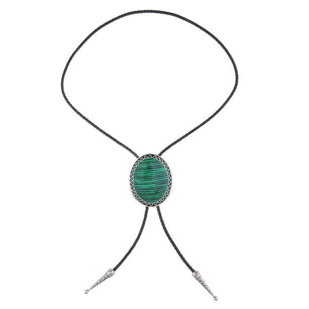 Collar de corbata de bolo de aleación estilo vaquero occidental ajustable para fiesta de cumpleaños para hombres Verde