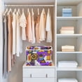 thumbnail image 4 of Yayeee Collapsible Cube Storage Bin with Lid Fabric Closet Decorative Basket with Handles, Purple Simple Triangles, 4 of 7