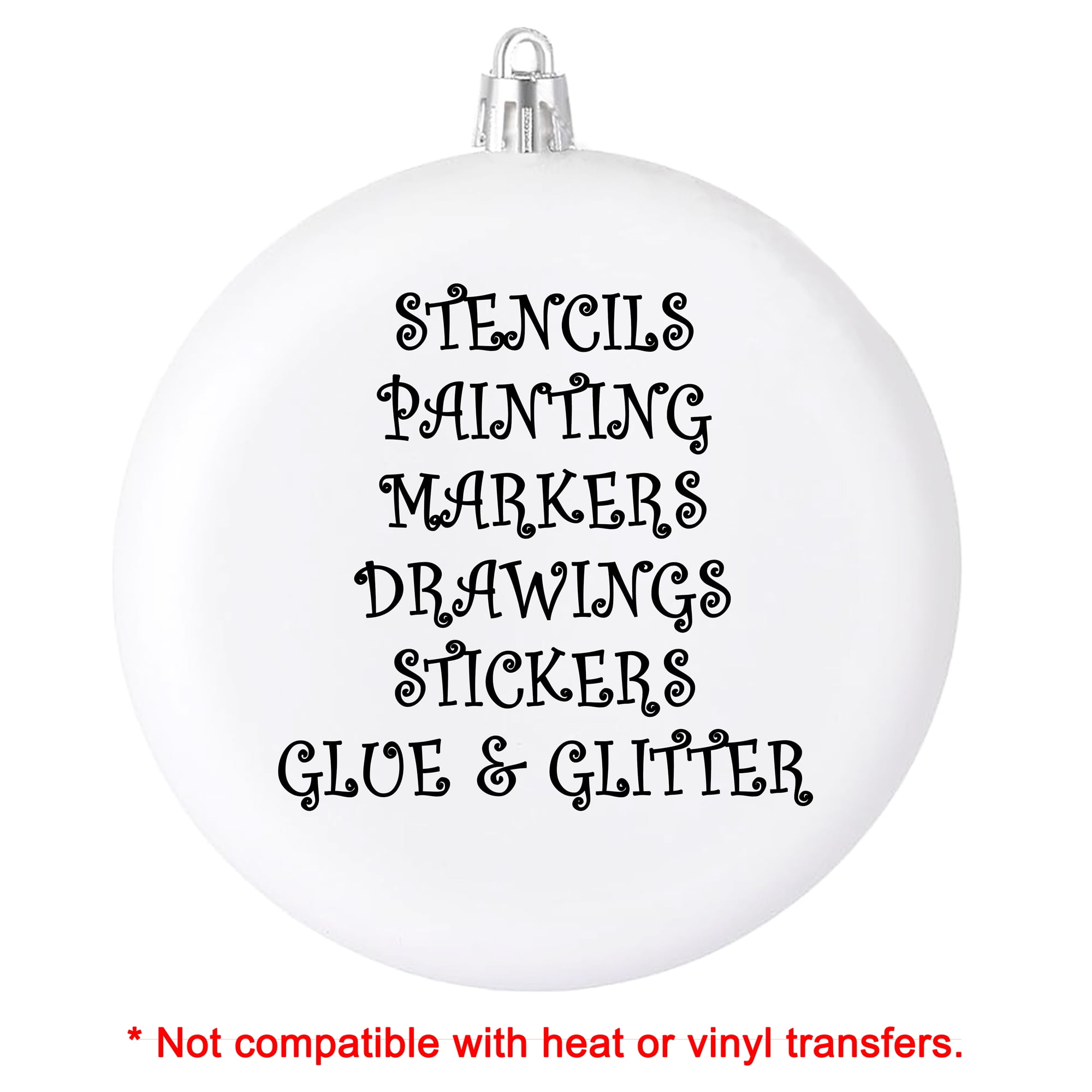 Sleetly DIY Christmas Ornaments Set for Kids and Adults - DIY Crafts, Painting, Drawing, Stickers, Decals, Large 4 inch, Matte Blank Flat Disc, Stencils Included, Assorted Colors, Set of 12