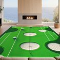 thumbnail image 2 of Design&I 8'x10' Washable Area Rug Extra Large Skid-Resistant Low Profile Golf Ball Sport Park Layout With Flag Pin And Fairway Stripe Design for Living Room, Family, 2 of 7