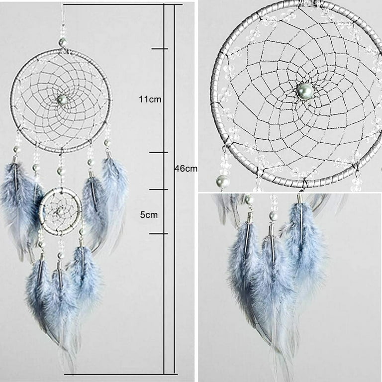 DIY Dream Catcher Beginner Kit, Making Dream Catcher Supplies Include Metal  Hoop, Feathers, Faux Suede Cord, Thread, Wood Beads (Sky Blue)