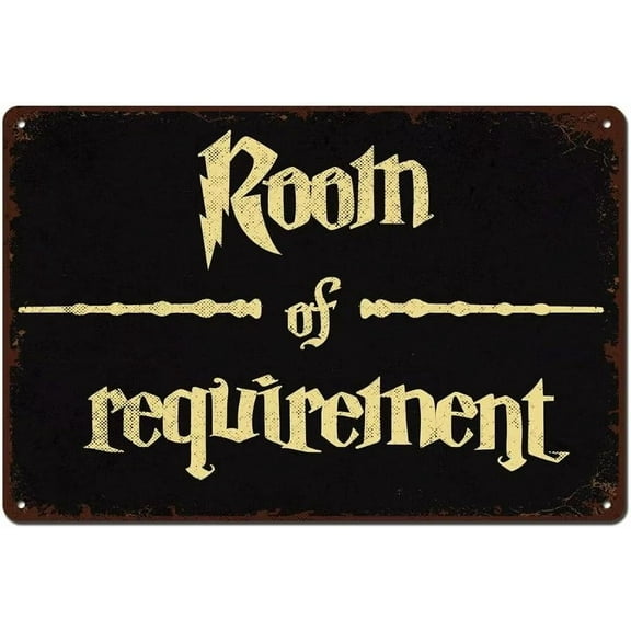 Room of Requirement Home Signs Gothic Decor for Bedroom Vintage Halloween Decorations Indoor Witchy Room Funny Wizardry Theme Bathroom Wall Art Sign 12x8inch