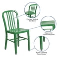 thumbnail image 6 of Industrial Style Green Metal Restaurant Dining Chair For Indoor or Outdoor Use - Cafe Style Metal Chair, 6 of 8