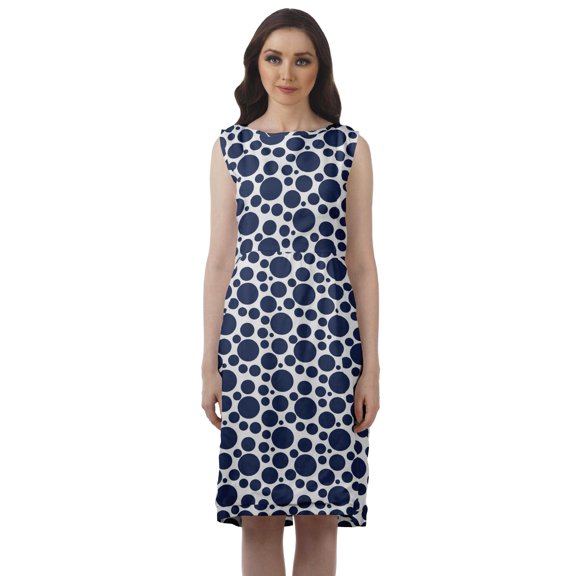 Moomaya Printed Rayon Casual Knee Length Dresses Women Boat Neck Shift Dress