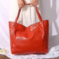 thumbnail image 2 of 2022 New Large Capacity Tote Bag Womens Large Bag With Pockets Soft Leather Hand-held One Shoulder Retro Oil Wax Leather, 2 of 5