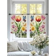 thumbnail image 4 of Spring Floral Sheer Curtains 54 Inch Length 2 Panels Set for Living Room/Bedroom, Elegant Tulip Butterfly Botanical Summer Semi Curtain Sheers Drapes Rod Pocket Curtains Window Treatment 52''x54''x2, 4 of 7