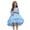 Sky Blue, variant on Girls Elegant Long Sleeve Lace Tulle Dress with Layered Skirt for Special Occasions Flower Girl Party Gown for Children