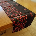 thumbnail image 2 of Cotton Print Table Runner Fruits Cherries Border Black, 2 of 3