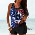 thumbnail image 2 of FAWUUDO Women's Tankini Swimsuits Tummy Control Two Piece Bathing Suits Modest Swim Tank Top with Shorts Bottom Independence Day, 2 of 6
