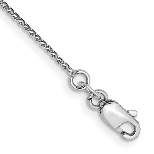 14k White Gold 9 Inch 1.05mm Spiga Anklet Ankle Bracelet Chain Wheat
