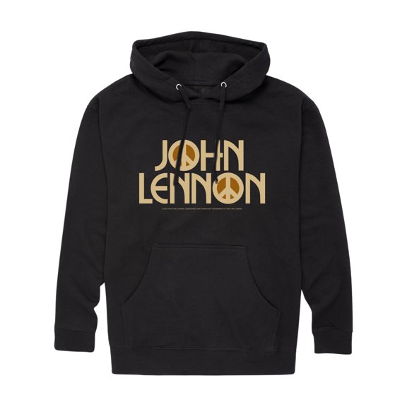 John Lennon - Peace Logo - Mens Long Sleeve Fleece Pullover Hoodie