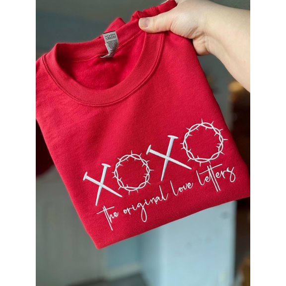 Embroidered Sweatshirt - "XOXO The Original Love Letters"