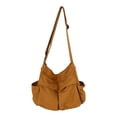 thumbnail image 1 of Bolso de hombro de gran capacidad Bolsillos laterales con cremallera Bolso de lona antirrobo Satchel Soft Casual Fatchels Bolso de moda para compras Zulema Bolsas de hombro, 1 of 8