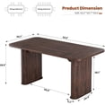 thumbnail image 2 of 62" Large Dining Table, Set for 6-8 People, Kitchen Dining Table with Grille Design, Suitable for Dining, Home, Office, Living Room, 2 of 7