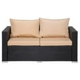 thumbnail image 5 of Palms Black 4-Piece Wicker Contemporary Sofa Set with Cushions, 5 of 10