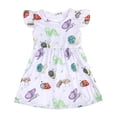 thumbnail image 4 of WhouRiu Girls Summer Cartoon Graphic Dresses Sleeveless Flutter Sleeve Crew Neck Dress Kids Comfortable Cute Party Sundress,8-9 Years, 4 of 4