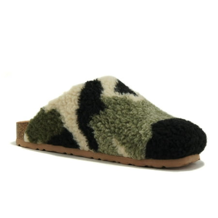 

Soda Shoes Women Super Soft Faux Fur Fuzzy Fluffy Close Toe Slide in Slipper EMOTION-S Camouflage Camo 5