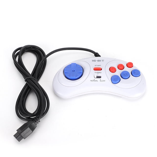Mini consola de juegos portátil de 16 bits y 9 pines, controlador de juegos ergonómico, blanco para Sega