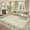 Beige, variant on IdealHouse 5'x7' Washable Floral Kitchen Rug, Non-Slip, Low Pile Geometric Bordered Mat for Hallway, Bathroom, Entryway, Soft Non-Shed, Green