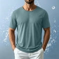 thumbnail image 2 of KIHOUT Men's Quick-Dry Crew Neck T-Shirt, Stretch Nylon-Spandex Short Sleeve Casual & Athletic Top, 2 of 9