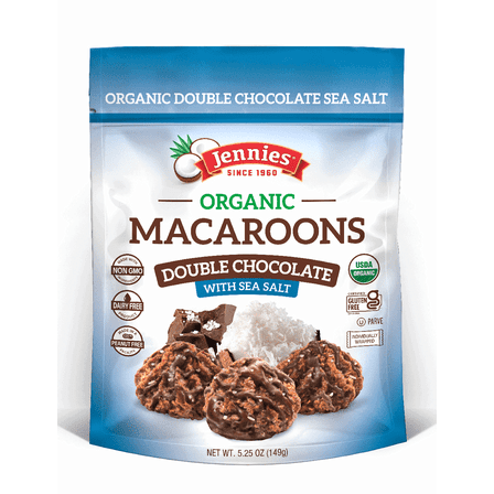 (Pack of 6), Jennies Double Chocolate Sea Salt Macaroons, 5.25 oz