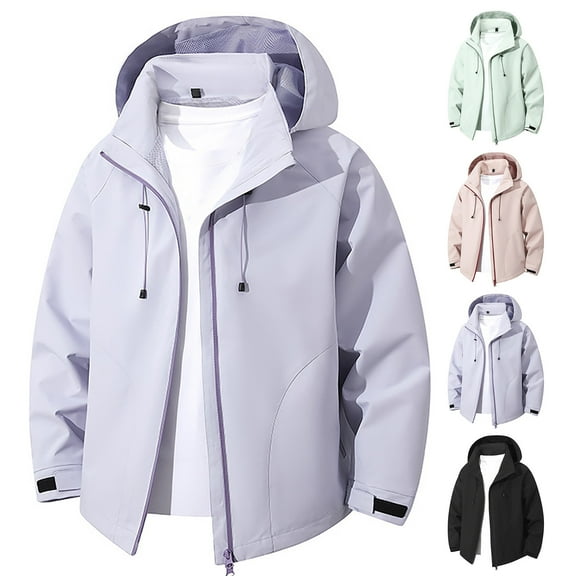 Zpanxa Men's Storm Jacket Windproof Waterproof Mountaineering Hooded Long Sleeve Solid Color Outdoor Coat for Hiking Climbing Adventures