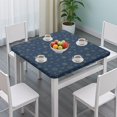 thumbnail image 3 of Dark Blue Star Moon Sun Pattern Square Fitted Tablecloth with Elastic Edge,Square Table Cover,Washable Elastic Table Cover for Home Kitchen Party Decor 34"x34", 3 of 6
