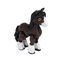 4.84 inch 3D Printed Horse Models Movable Legs Flexible Joint Animal Figurines Stress Relief Fidget restlessness Surprise Fantasy Gifts (G,Black)