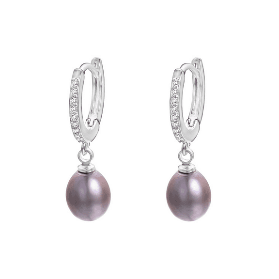 Vissen Pearl Drop Earrings for Women Cubic zirconia Piercing Sparkly Earrings Hypoallergenic Jewelry Gift