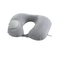 thumbnail image 4 of Almohada de viaje, almohada autoinflable, almohada inflable automática plegable, almohada para el cuello en forma de U para avión, coche, deportes al Gris, 4 of 10