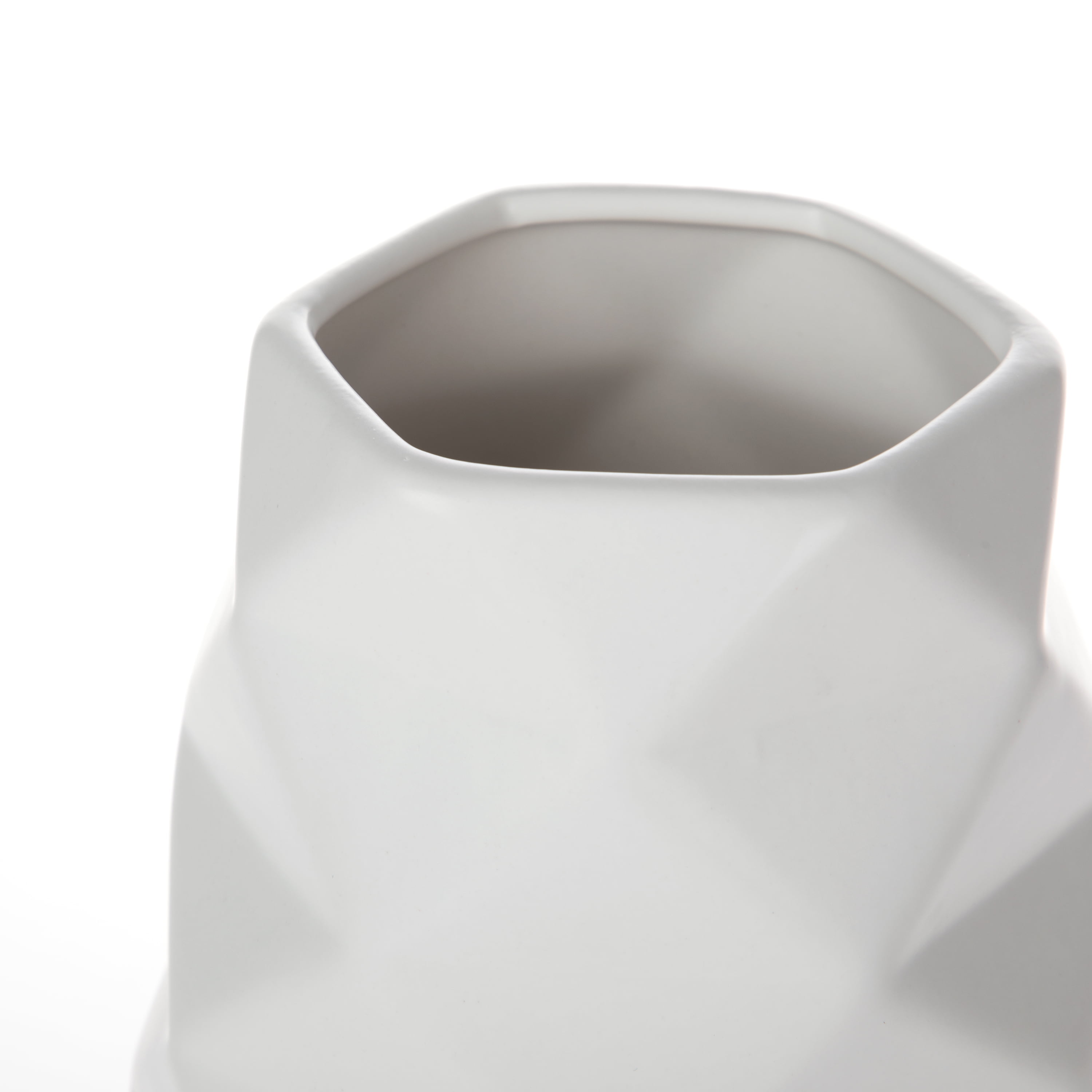 Mainstays 11.14" Tall White Geometric Ceramic Vase