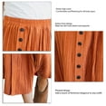thumbnail image 5 of Casual, High Waist with Buttons, Pleated, Orange, Size M Maxi Skirt for Women, 5 of 6