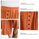 thumbnail image 5 of Falda larga para mujer Falda larga plisada frontal con botones de cintura alta elástica informal para mujer Naranja L, 5 of 6