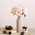 Efavormart 5 Head Blush Artificial Peony Silk Bouquet For DIY Wedding ...