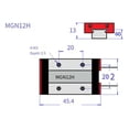 thumbnail image 5 of MGN12H Carriage Block Linear Rail Block Long Block for MGN12 Linear Rail Guide, 5 of 11