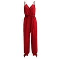 thumbnail image 2 of Items under $5 asdoklhq Womens Jumpsuits and Rompers,Backless V-Neck Sleeveless Playsuit Casual Printing Long Jumpsuit, 2 of 3