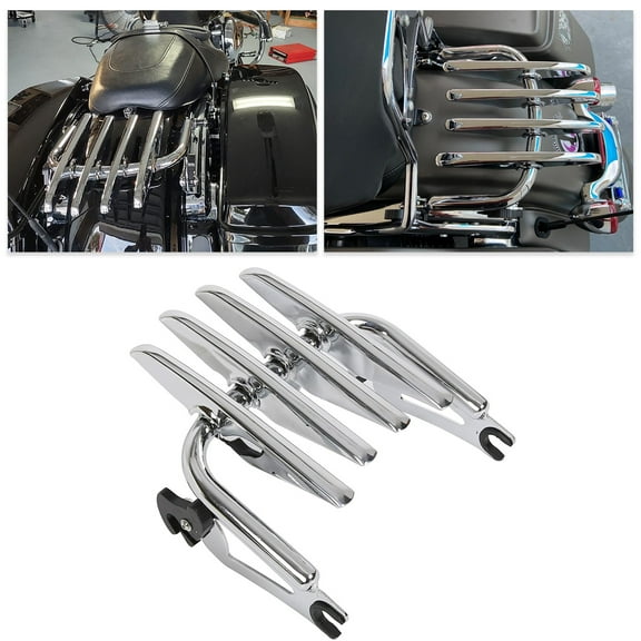 Kojem Chrome Detachable Stealth Mounting Luggage Rack Compatible for Harley Touring Street Glide Road King Electra Glide 2009-2022 #53472-09A