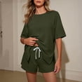 thumbnail image 2 of Bovxnpu Women 2 Piece Loungewear Set Beach Vacation Sweatsuit Tracksuit Set Fashion Casual Pocket Short Sleeve Crew Neck Top Elastic Waist Set Summer Outfits, 2 of 8