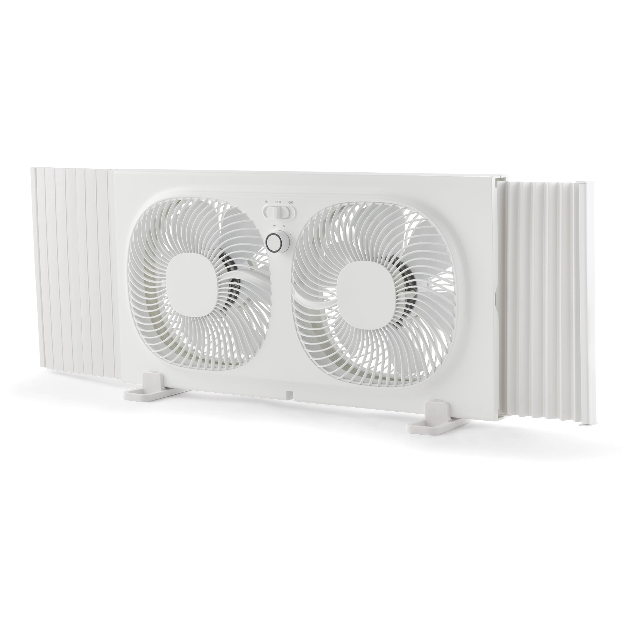 Mainstays 9'' 3-Speed, Reversable Twin Window Fan, White