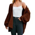 thumbnail image 3 of Long Sleeve Solid Women Lantern Loose Knit Oversize Sweater Cardigan, 3 of 6