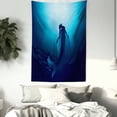 thumbnail image 3 of Mermaid Decor Wall Hanging Tapestry, Mermaid In deep Water Swimming Up To The Surface Sunlight Rays, Bedroom Living Room Dorm Accessories, 60 X 80 Inches, by Ambesonne, 3 of 5