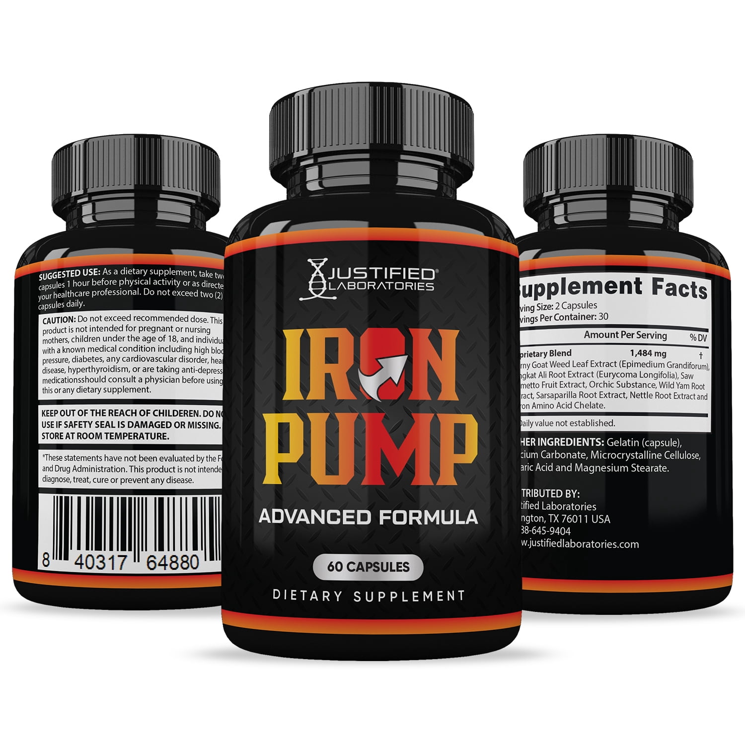 (5 Pack) Iron Pump Advanced Men's Health Formula 1484mg 300 Capsules