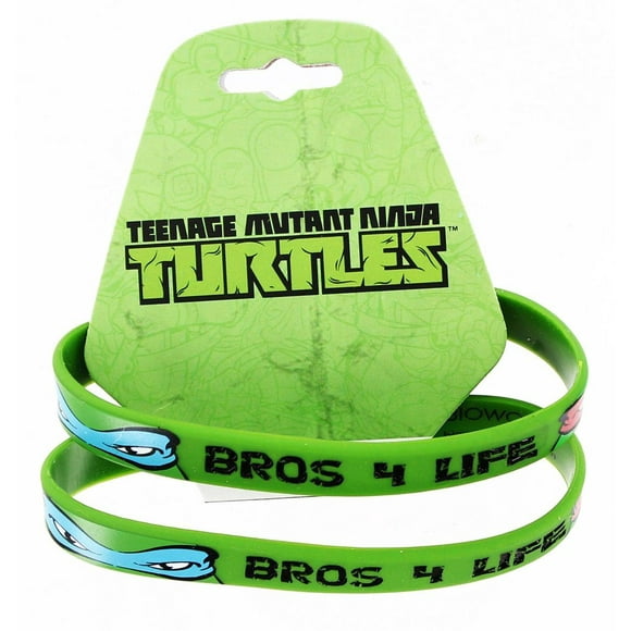 Teenage Mutant Ninja Turtles "Bros 4 Life" Bracelet en Caoutchouc Vert Pack de 2